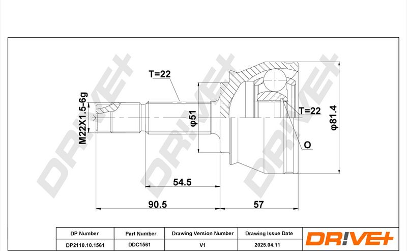 DP2110.10.1561 Drive+ Шарнір рівних кутових швидкостей (ШРУС)