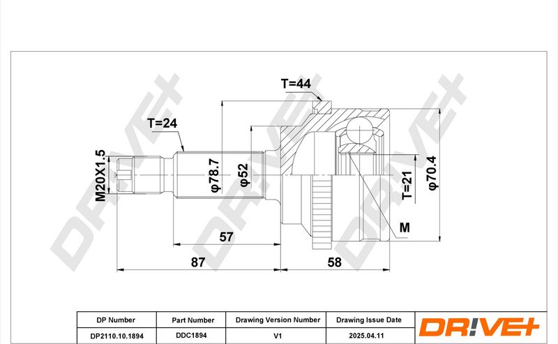 DP2110.10.1894 Drive+ Шарнір рівних кутових швидкостей (ШРУС)