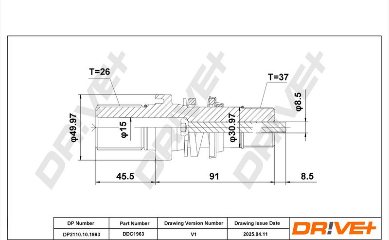 DP2110.10.1963 Drive+ Шарнір рівних кутових швидкостей (ШРУС)