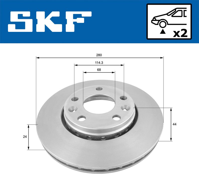 SKF VKBD80008V2 Гальмівний диск