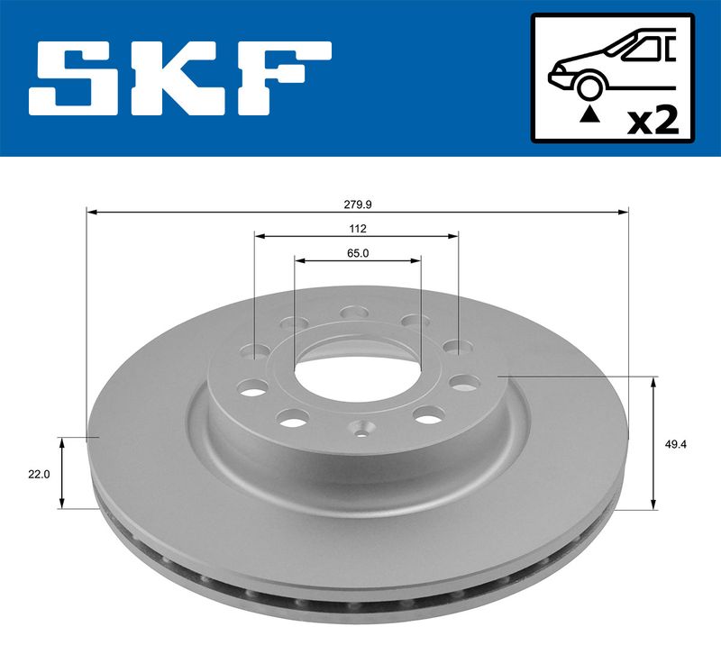 SKF VKBD80012V2 Гальмівний диск