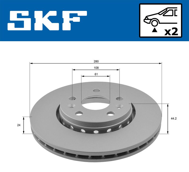 SKF VKBD80017V2 Гальмівний диск