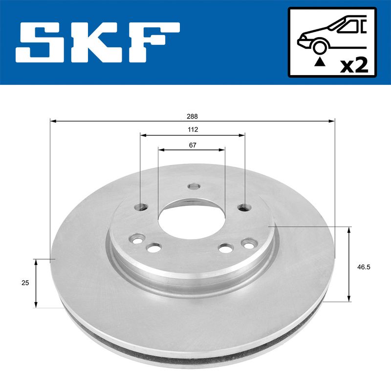 SKF VKBD80020V2 Гальмівний диск