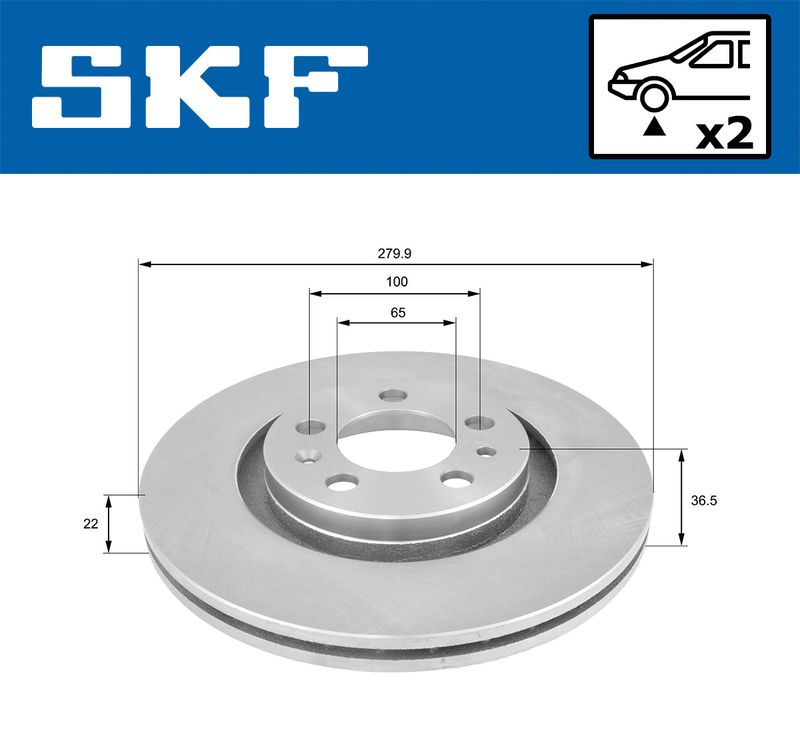 SKF VKBD80021V2 Гальмівний диск