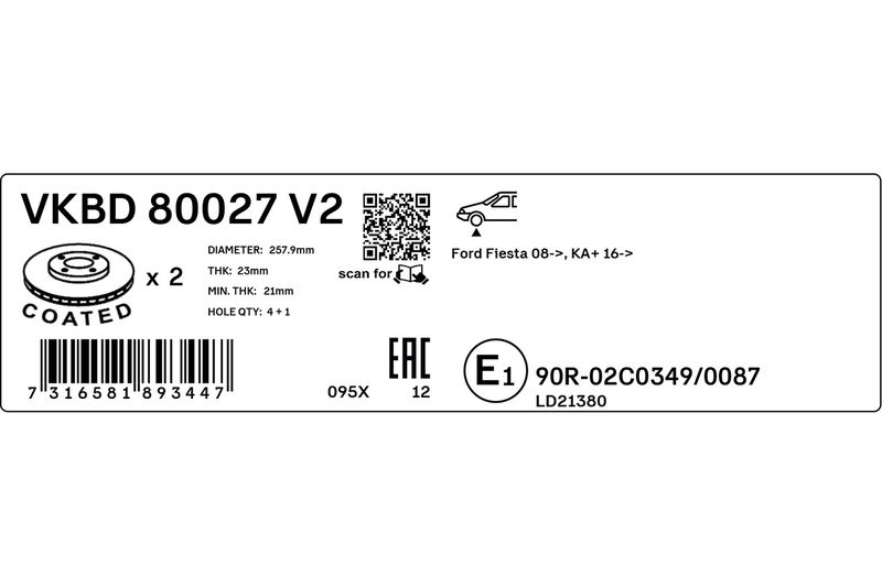 SKF VKBD80027V2 Гальмівний диск