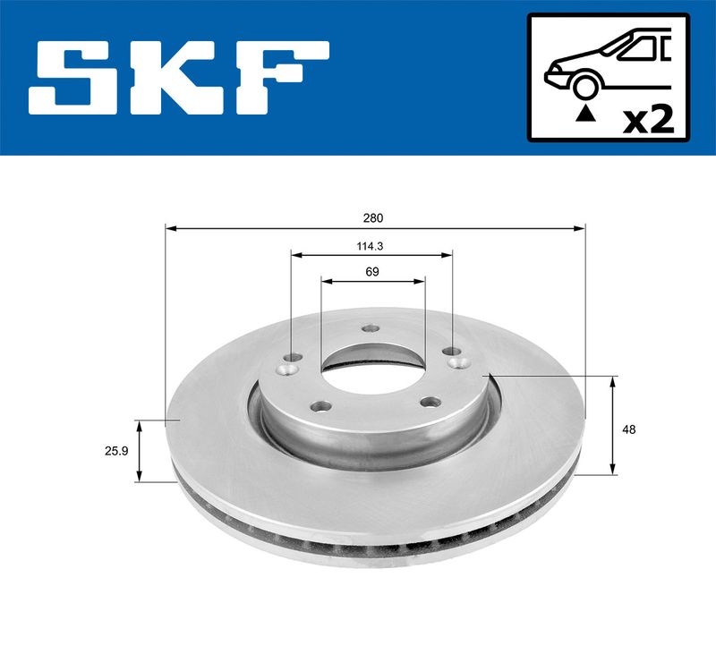 SKF VKBD80029V2 Гальмівний диск