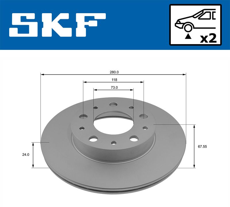 SKF VKBD80036V2 Гальмівний диск