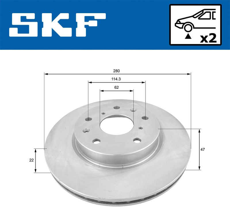 SKF VKBD80100V2 Гальмівний диск