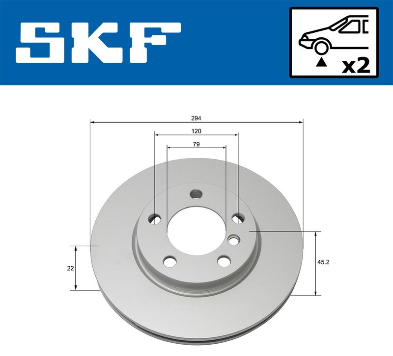 SKF VKBD80117V2 Гальмівний диск