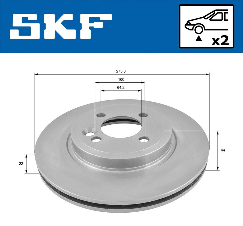 SKF VKBD80130V2 Гальмівний диск