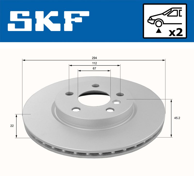 SKF VKBD80154V2 Гальмівний диск