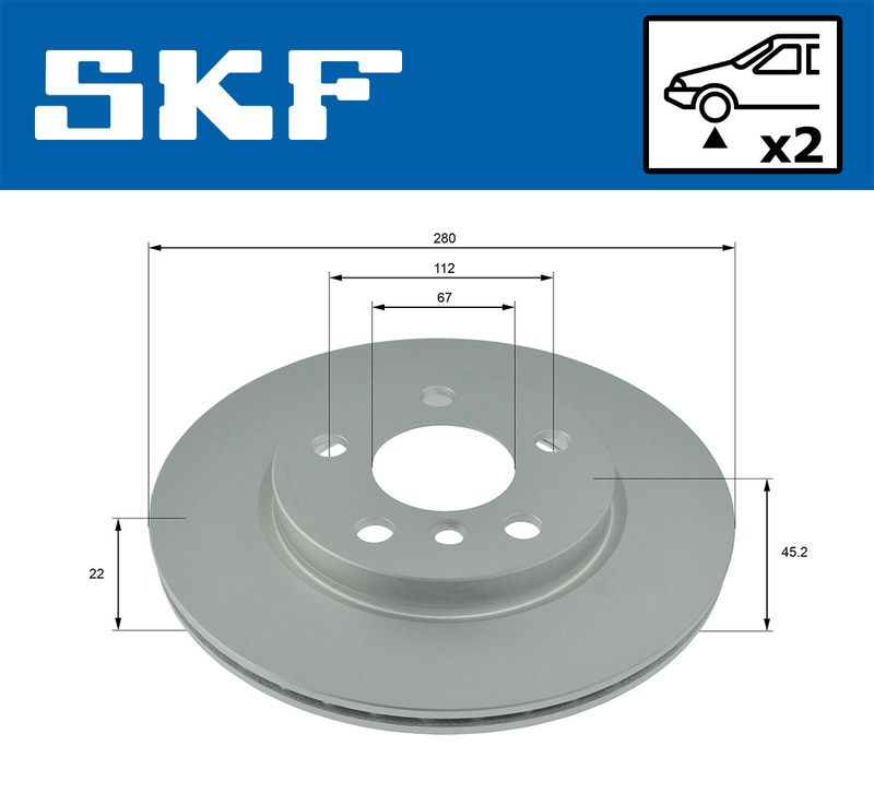 SKF VKBD80244V2 Гальмівний диск