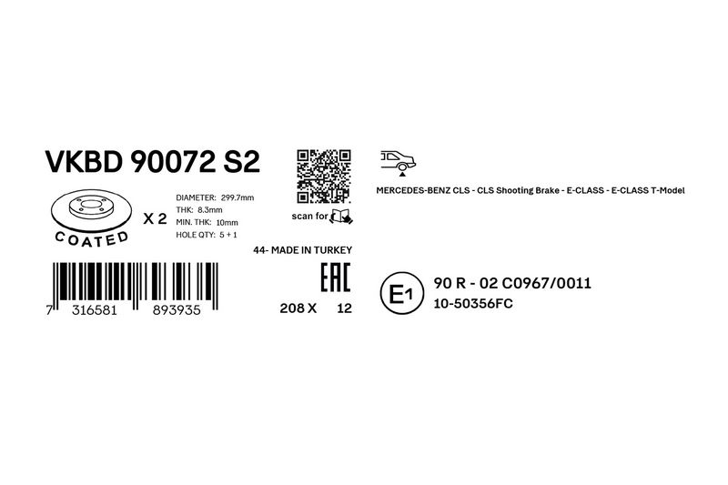 SKF VKBD90072S2 Гальмівний диск
