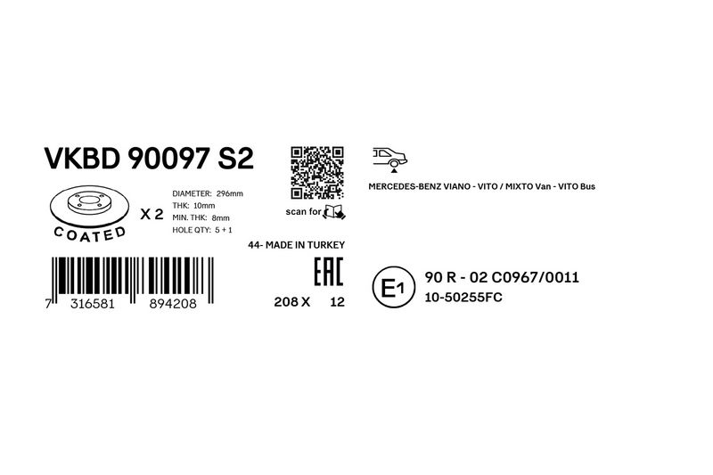 SKF VKBD90097S2 Гальмівний диск
