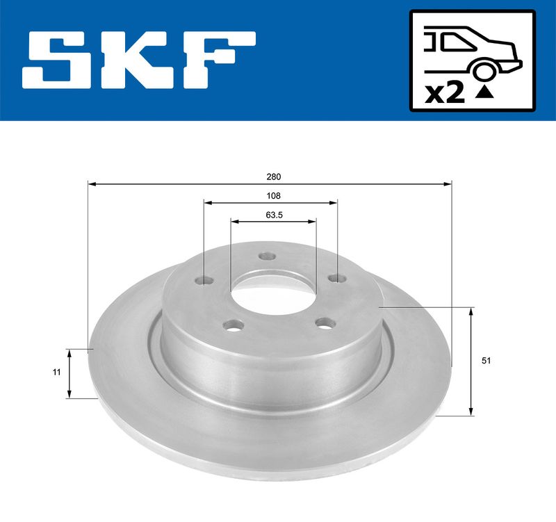 SKF VKBD90121S2 Гальмівний диск