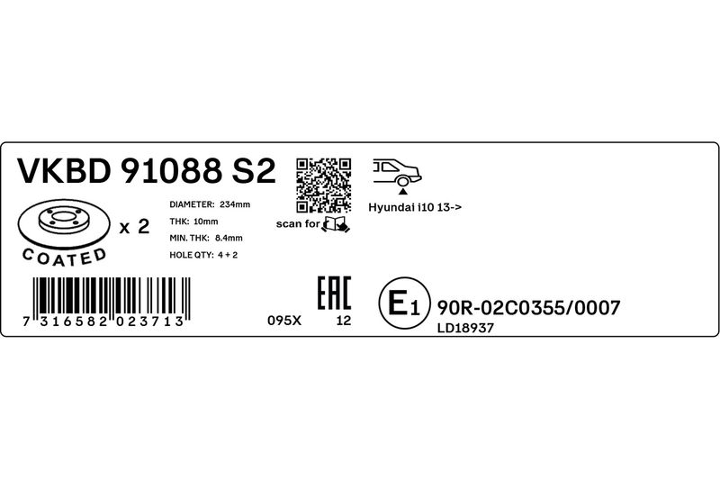 SKF VKBD91088S2 Гальмівний диск