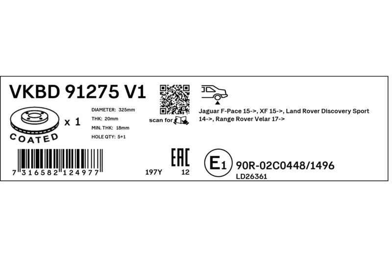 SKF VKBD91275V1 Гальмівний диск