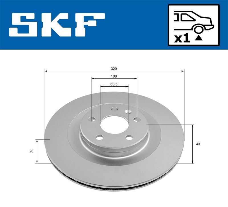SKF VKBD91345V1 Гальмівний диск
