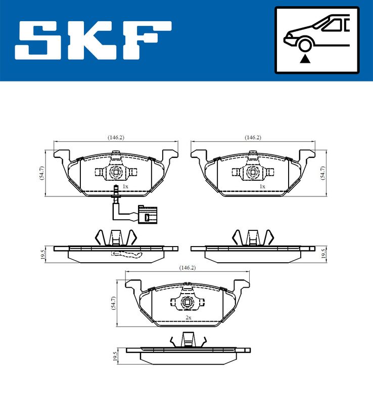 SKF VKBP80004E Комплект гальмівних накладок, дискове гальмо
