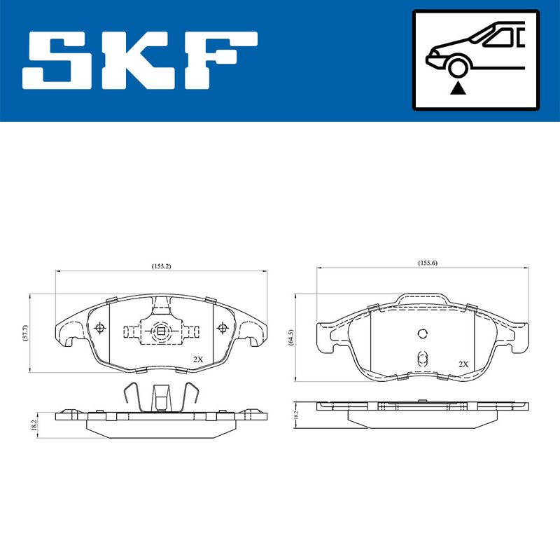 SKF VKBP80005 Комплект гальмівних накладок, дискове гальмо