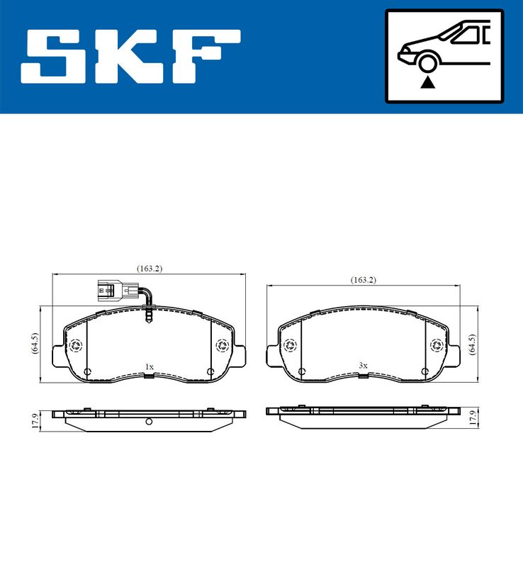 SKF VKBP80011E Комплект гальмівних накладок, дискове гальмо