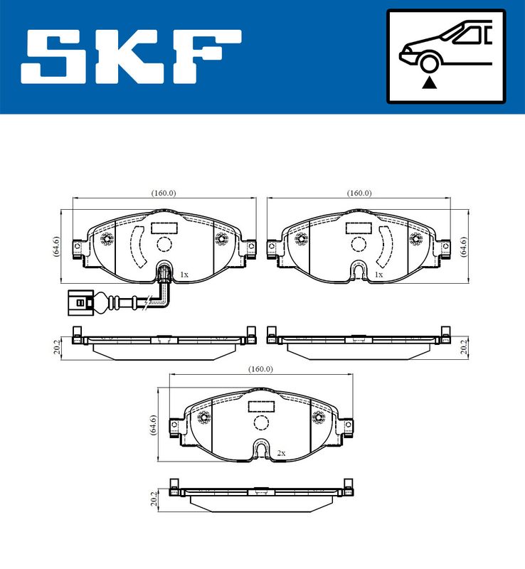 SKF VKBP80018E Комплект гальмівних накладок, дискове гальмо