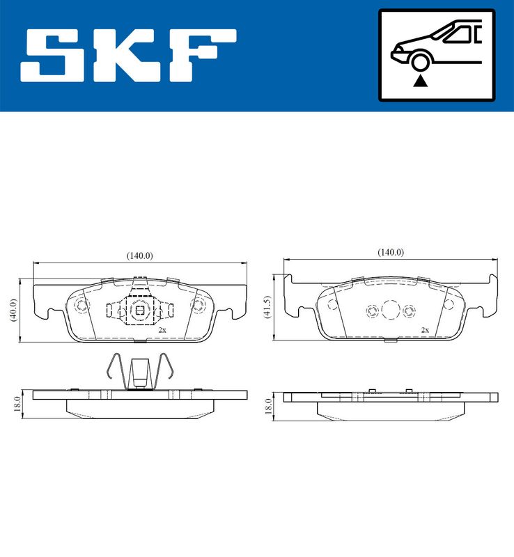 SKF VKBP80019 Комплект гальмівних накладок, дискове гальмо