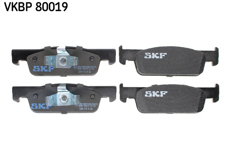 SKF VKBP80019 Комплект гальмівних накладок, дискове гальмо