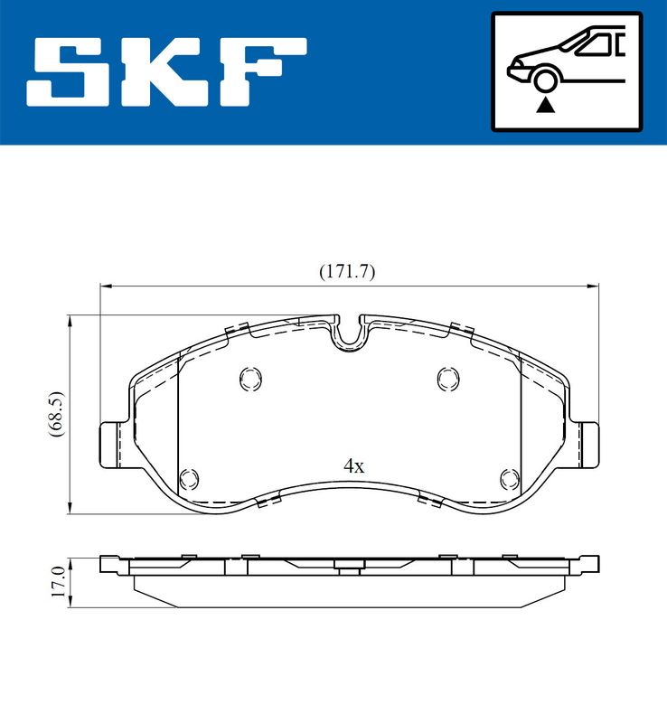 SKF VKBP80029E Комплект гальмівних накладок, дискове гальмо