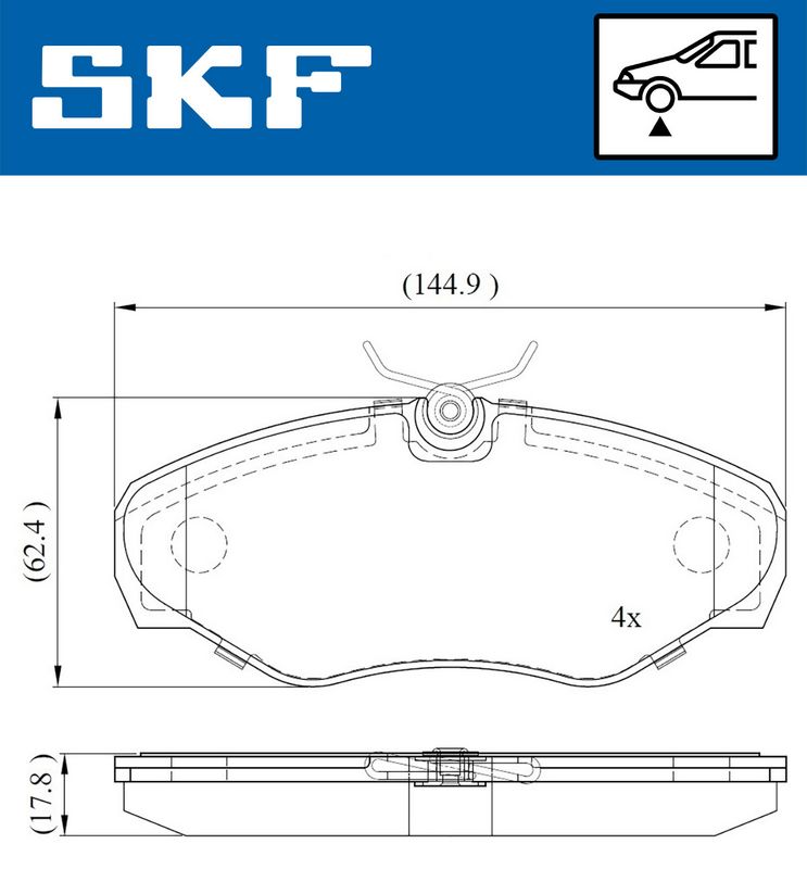 SKF VKBP80034 Комплект гальмівних накладок, дискове гальмо