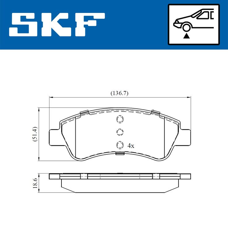 SKF VKBP80040 Комплект гальмівних накладок, дискове гальмо