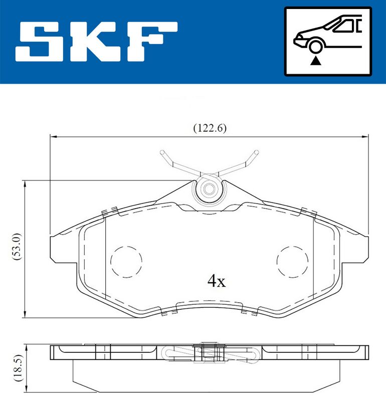 SKF VKBP80041 Комплект гальмівних накладок, дискове гальмо