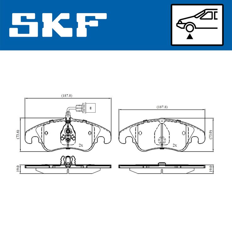 SKF VKBP80053E Комплект гальмівних накладок, дискове гальмо