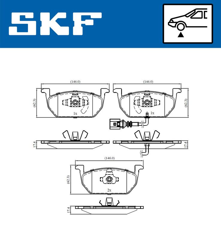 SKF VKBP80055E Комплект гальмівних накладок, дискове гальмо