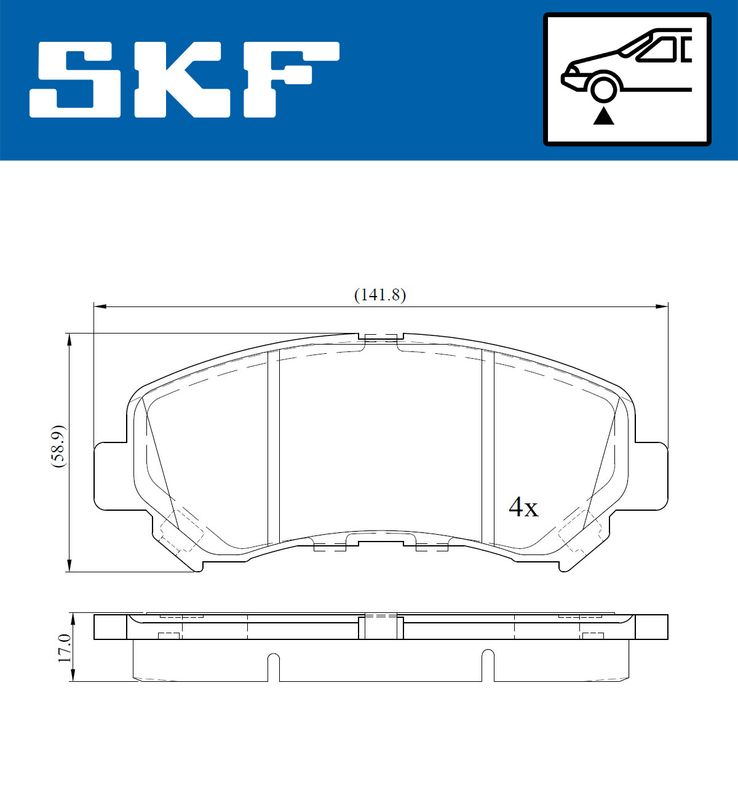 SKF VKBP80069 Комплект гальмівних накладок, дискове гальмо