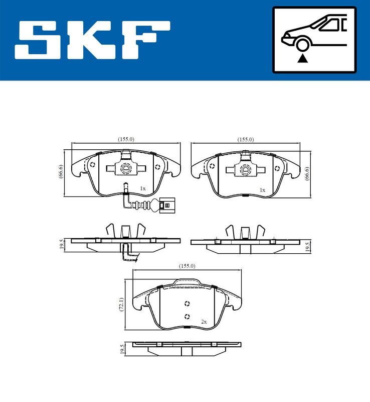 SKF VKBP80073E Комплект гальмівних накладок, дискове гальмо