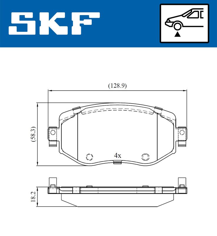SKF VKBP80083 Комплект гальмівних накладок, дискове гальмо