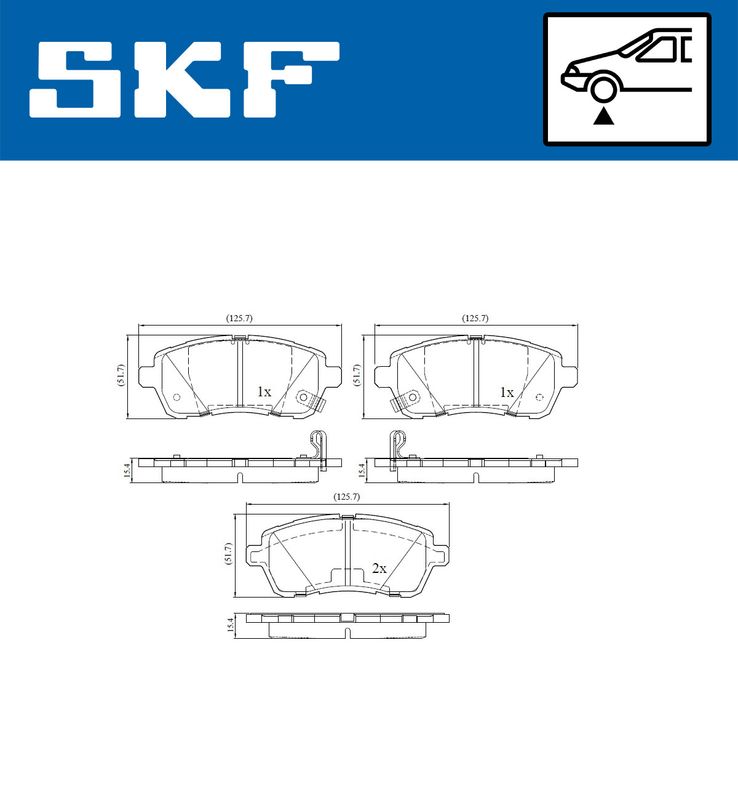 SKF VKBP80096A Комплект гальмівних накладок, дискове гальмо