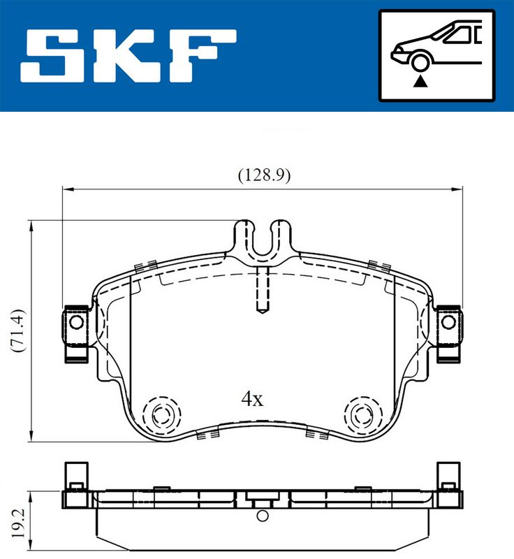 SKF VKBP80099 Комплект гальмівних накладок, дискове гальмо