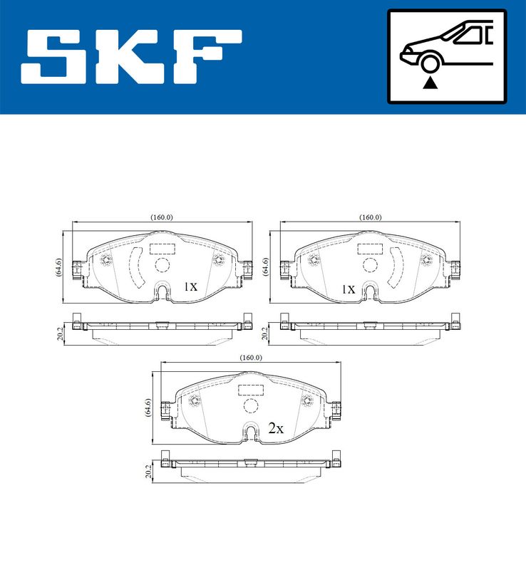 SKF VKBP80104 Комплект гальмівних накладок, дискове гальмо