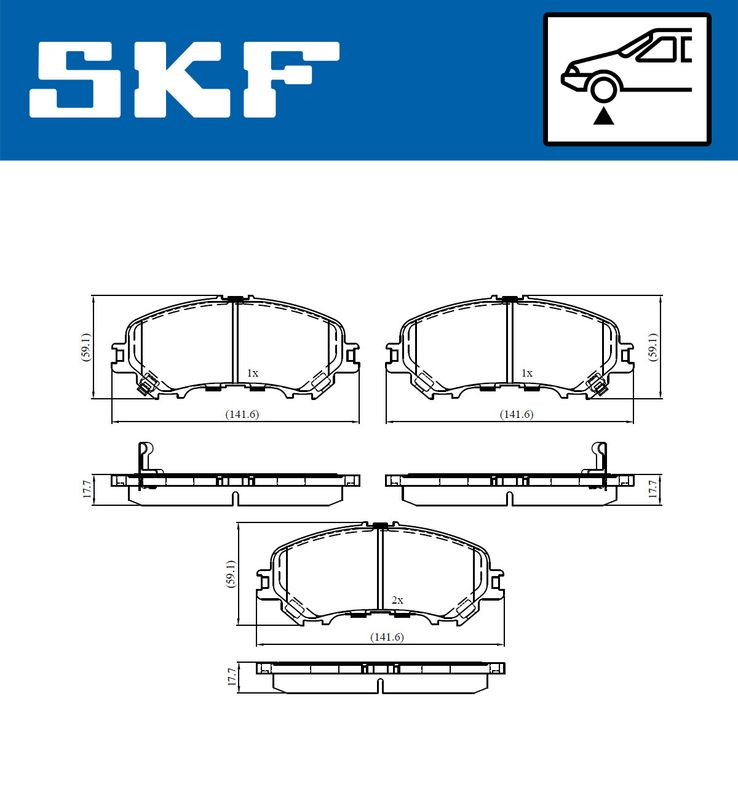 SKF VKBP80108A Комплект гальмівних накладок, дискове гальмо