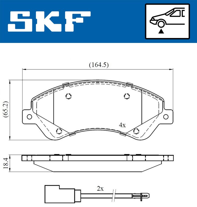 SKF VKBP80110E Комплект гальмівних накладок, дискове гальмо