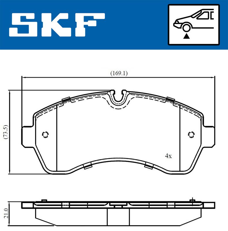 SKF VKBP80115 Комплект гальмівних накладок, дискове гальмо