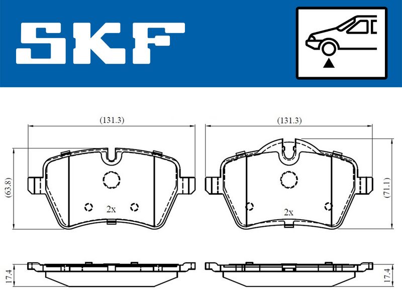 SKF VKBP80118 Комплект гальмівних накладок, дискове гальмо