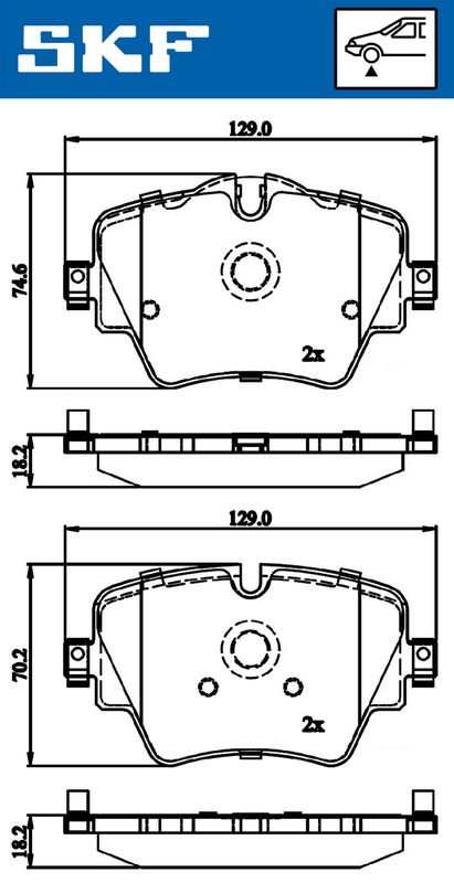 SKF VKBP80132 Комплект гальмівних накладок, дискове гальмо