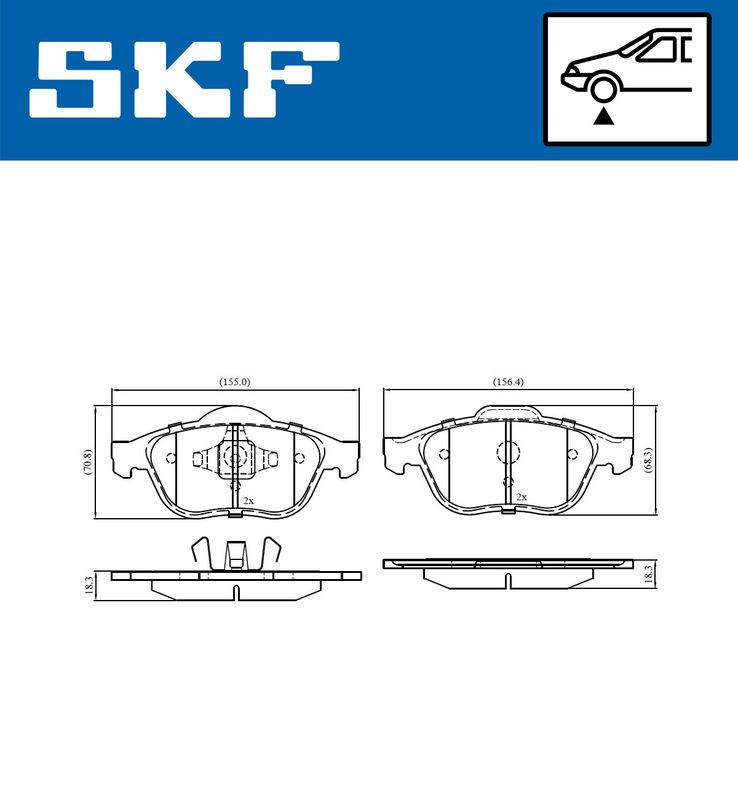 SKF VKBP80133 Комплект гальмівних накладок, дискове гальмо