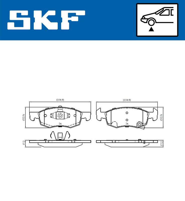 SKF VKBP80138A Комплект гальмівних накладок, дискове гальмо