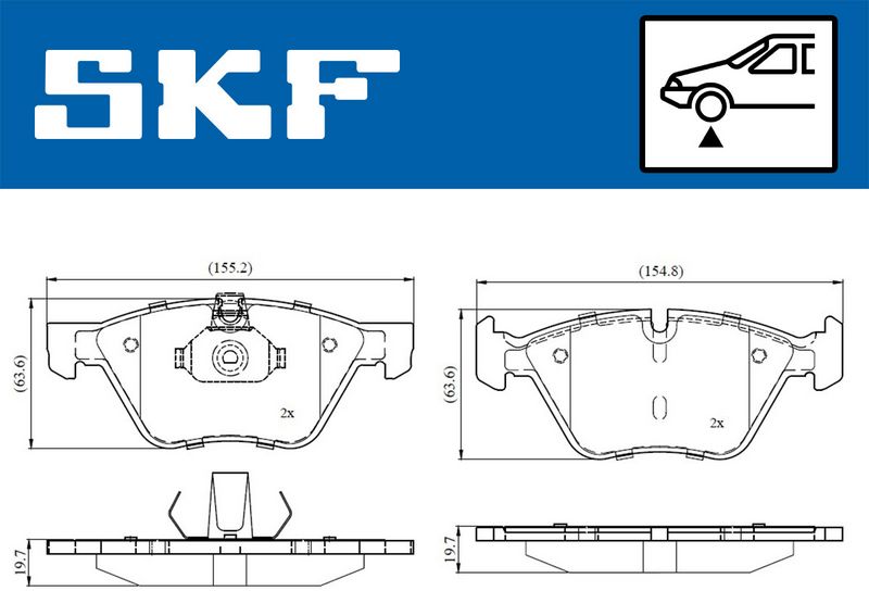 SKF VKBP80141 Комплект гальмівних накладок, дискове гальмо
