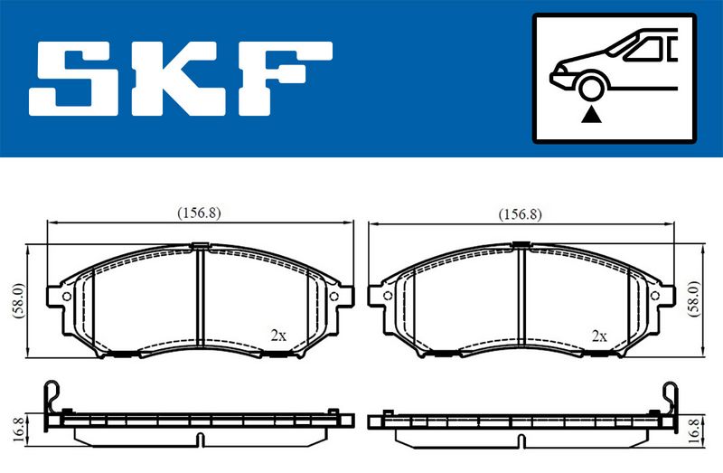 SKF VKBP80166A Комплект гальмівних накладок, дискове гальмо