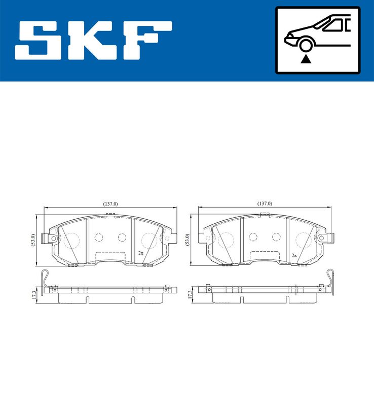 SKF VKBP80197A Комплект гальмівних накладок, дискове гальмо